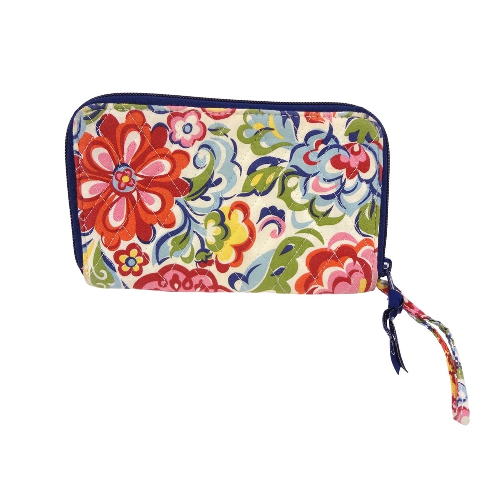 Vera Bradley Hope Garden Zip Wallet Multicolor Excellent Floral Quilt